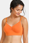 Zivame Urban Leisure Double Layered Non Wired Full Coverage Bralette - Apricot Orange — thumbnail 1